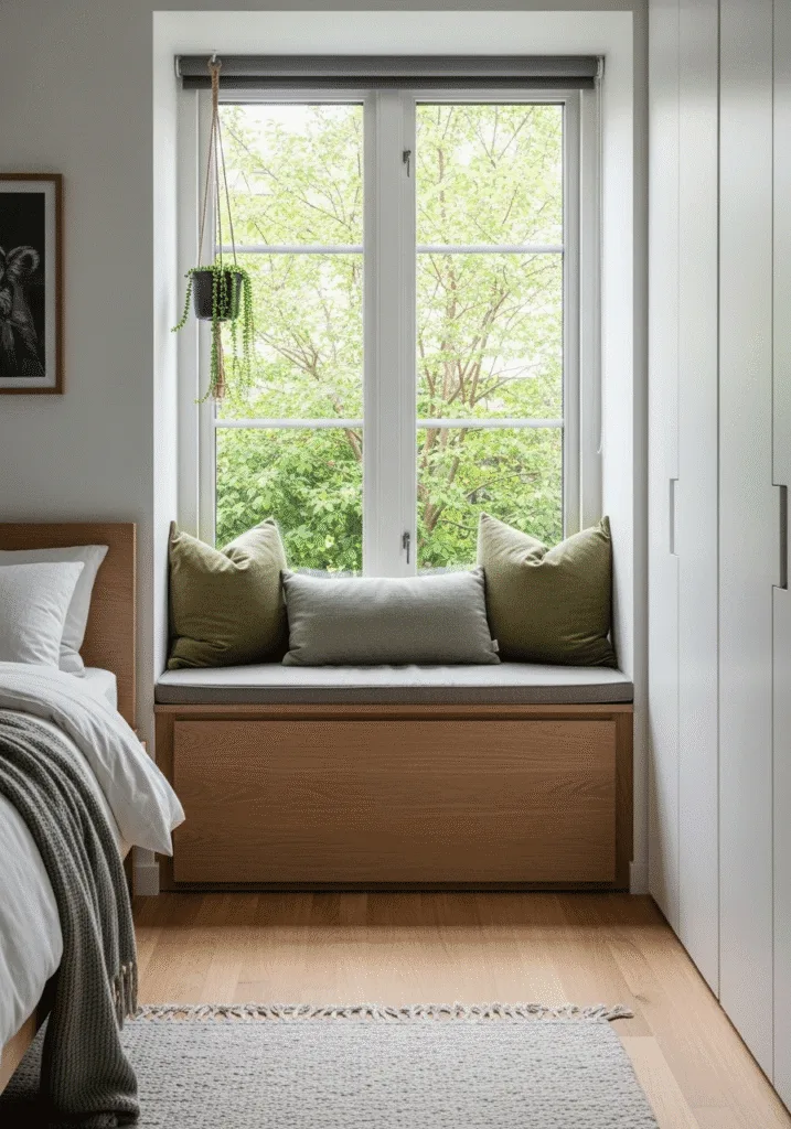 Daybed with drawers as multifunctional furniture in small bedroom