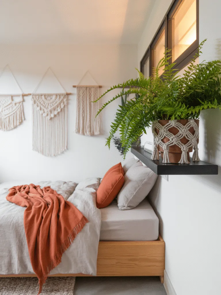 Eco wall art with dried palms and pampas