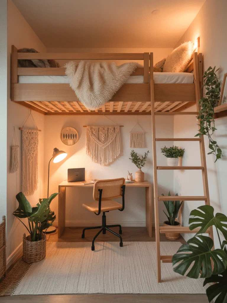 Loft bed with workspace