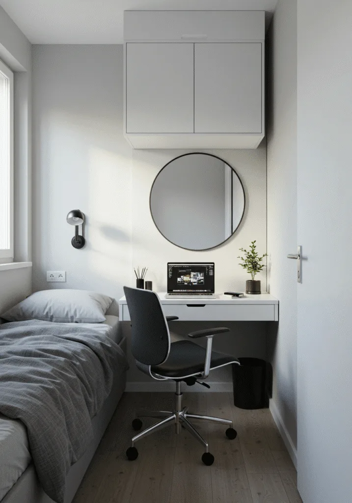 Wall-mounted desk setup