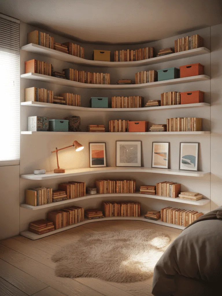 wall-to-wall corner shelves