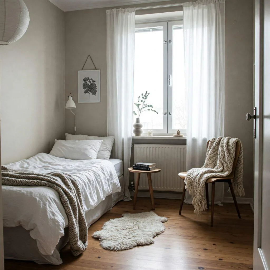 Large mirror in small bedroom