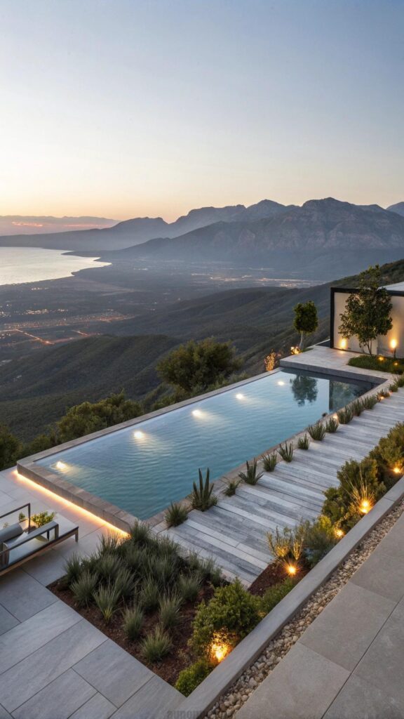 Infinity edge pool with panoramic views