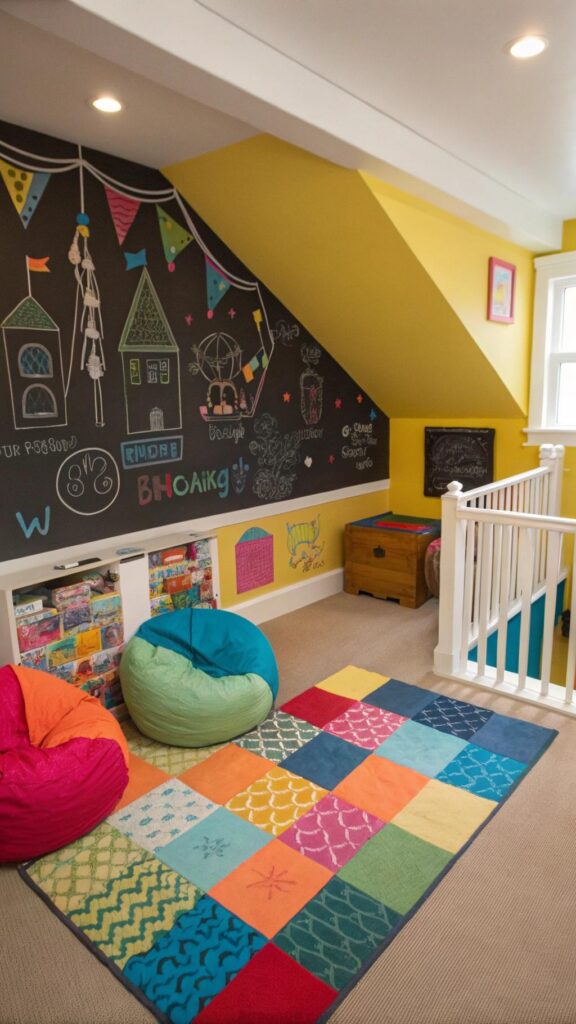 Colorful kids play area in a loft