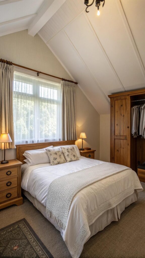 Comfortable guest bedroom loft