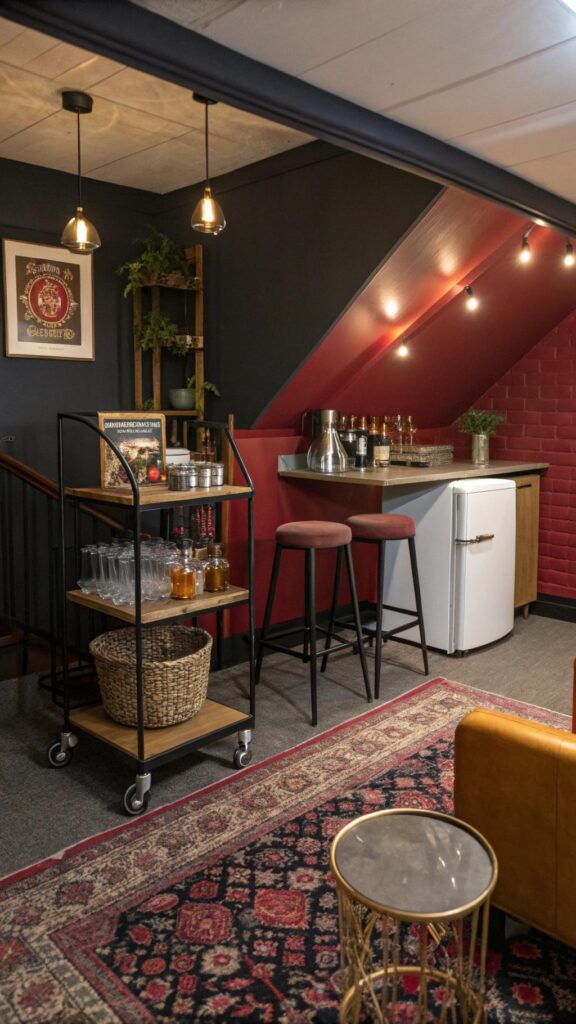 Home bar lounge in loft