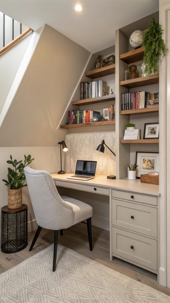 Quiet study nook in loft