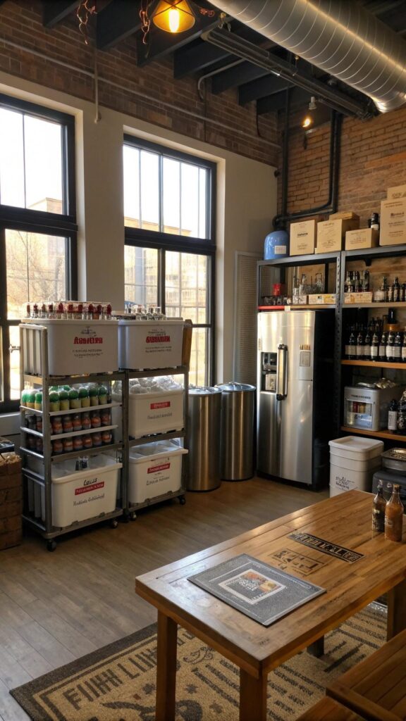 Craft brewing setup in loft