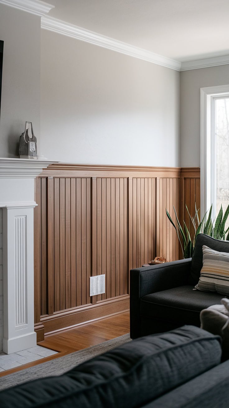 Outdoor stone fireplace with wooden bench