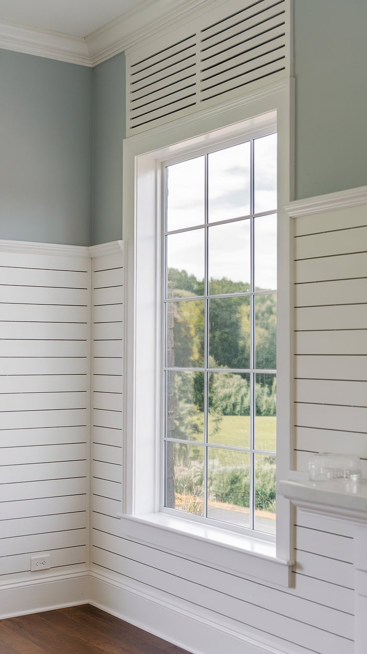 Shiplap with Chair Rail Accent Wall