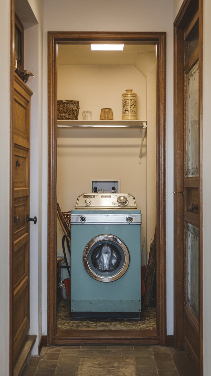 Vintage Hallway Laundry Nook