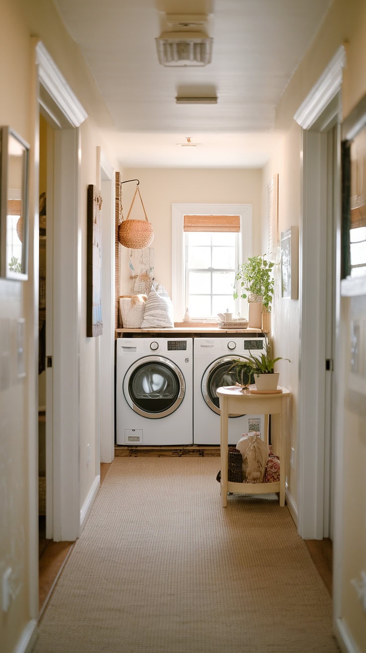 Stylish Hallway Laundry Nook