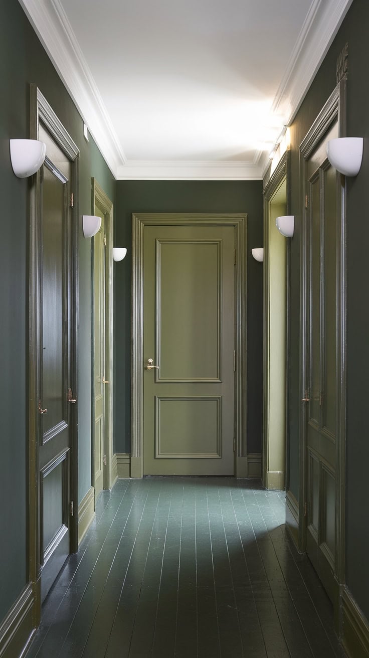 Olive Green Hallway
