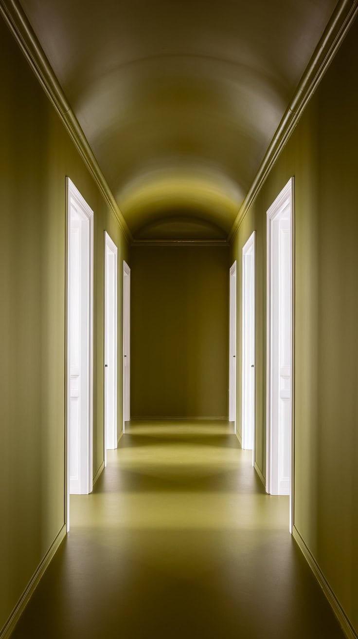 Dark Green Monochrome Hallway