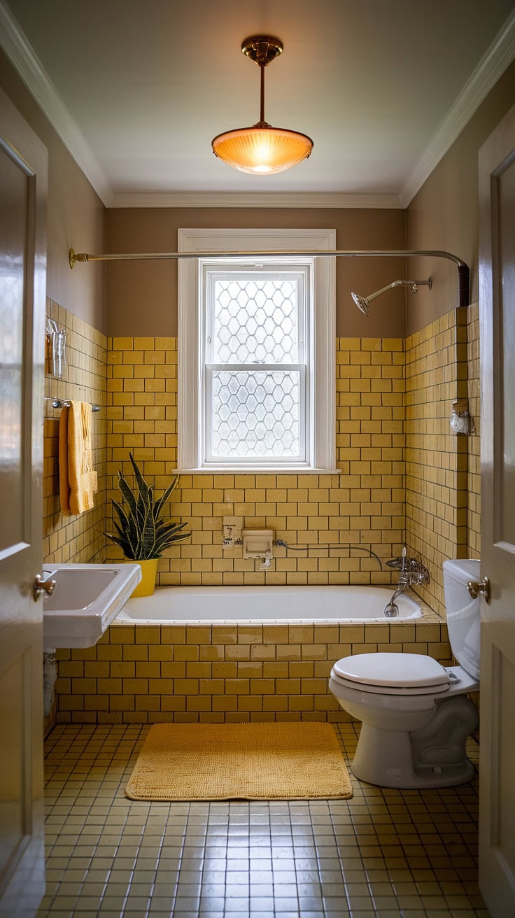 Sunshine-filled tiled bathroom