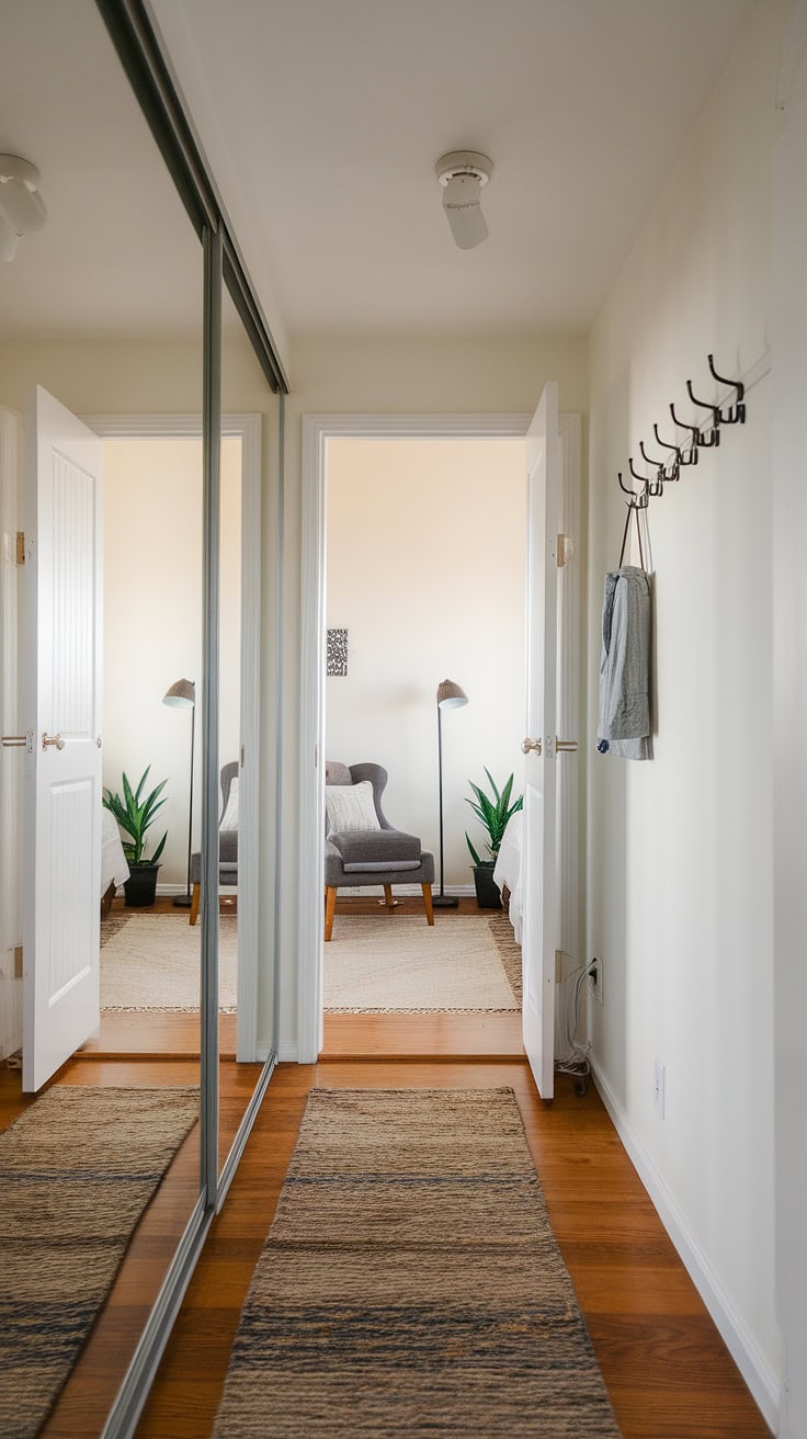 Minimalist corridor and bedroom entrance