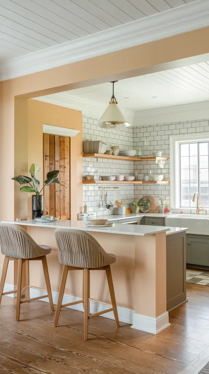 Kitchen Layout with Partial Walls