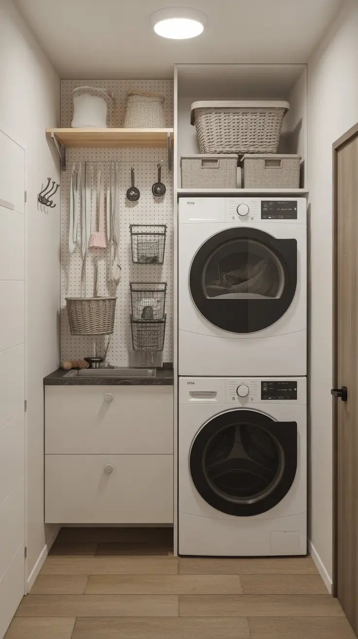 Tiny Laundry Room Organization