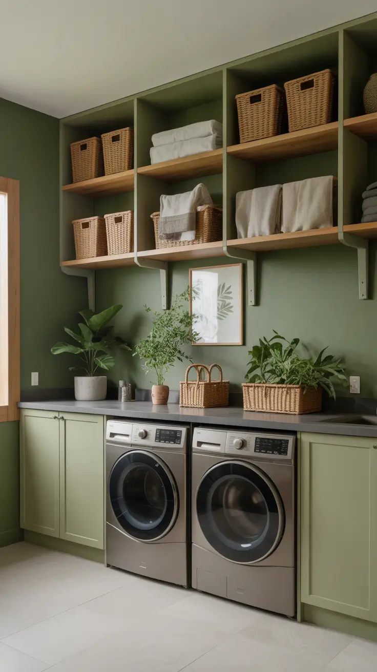 Green Laundry Room Ideas