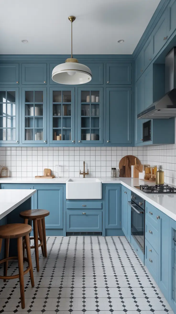 Blue Vintage Kitchen Design