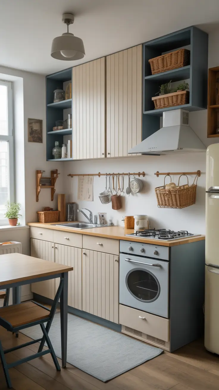Tiny Vintage Kitchen Space Saving