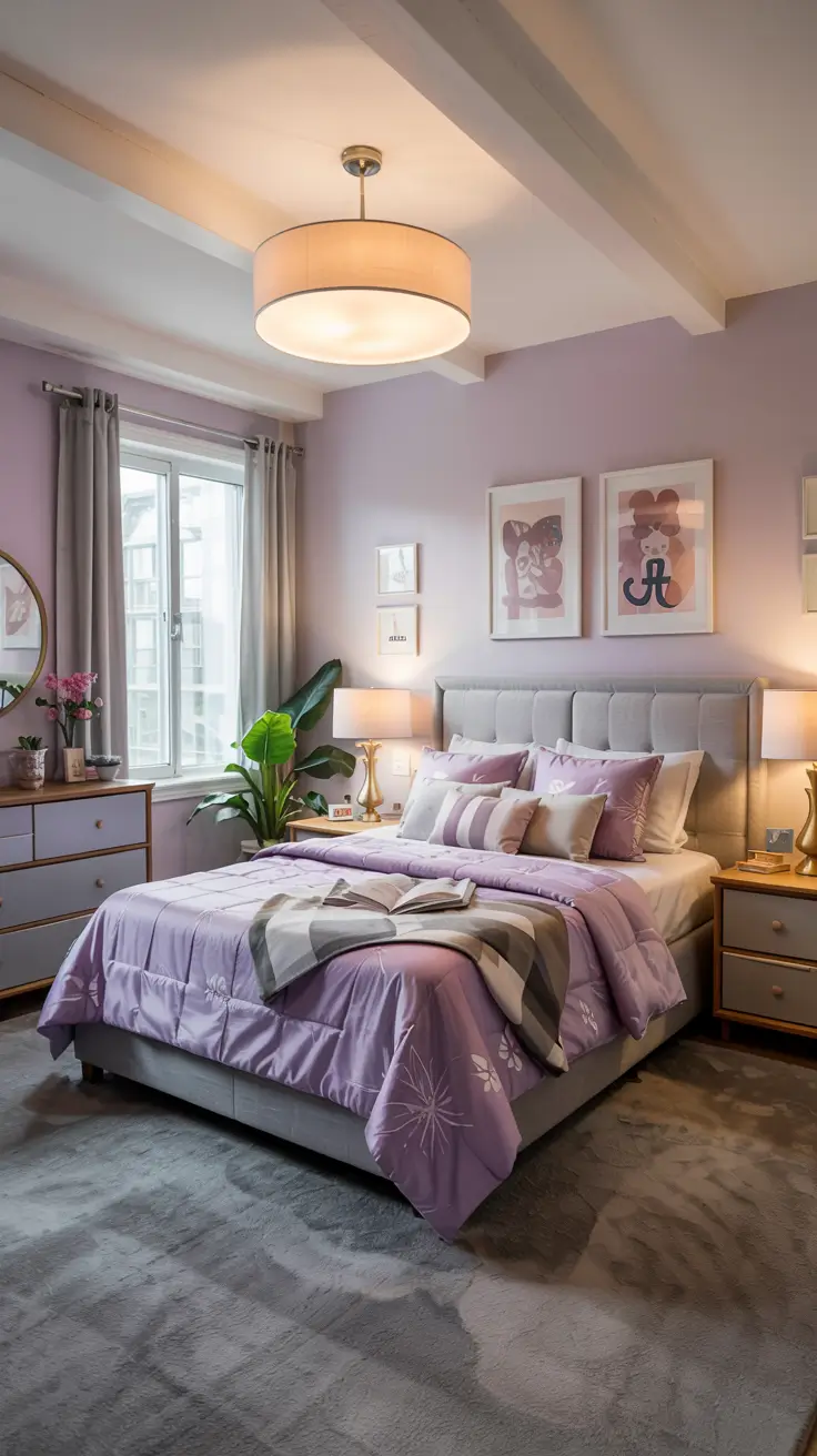 Purple and Grey Bedrooms for Girls