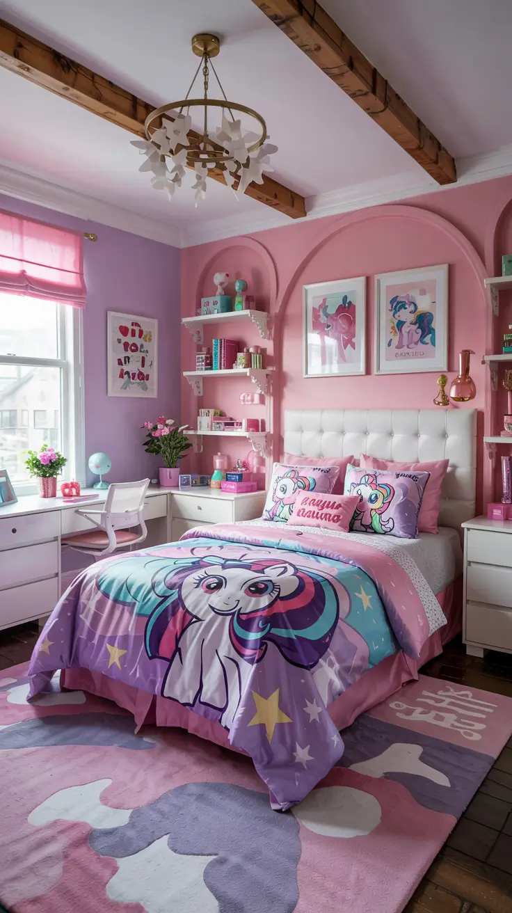 Practical and Playful Girls’ Bedrooms with Themed Bedding