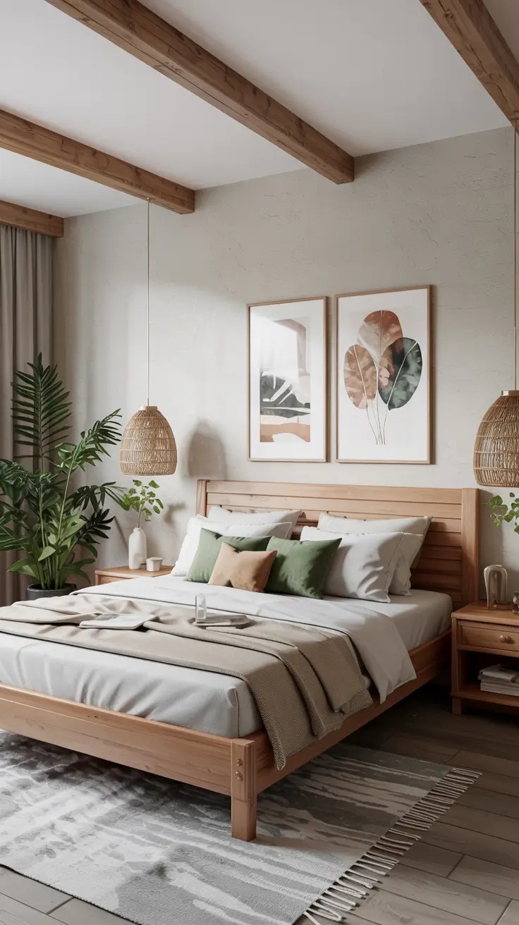 Warm Wooden Bedroom Furniture Sets