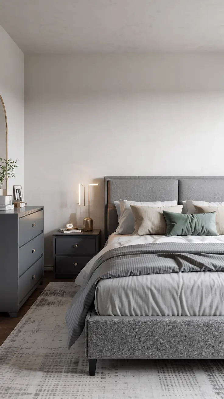 Modern Grey Bedroom Setup