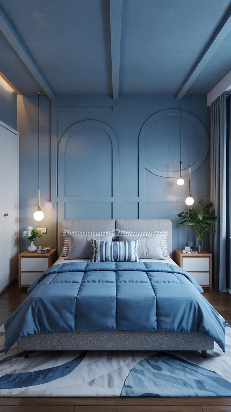 Calming Blue Bedroom Furniture and Bedding