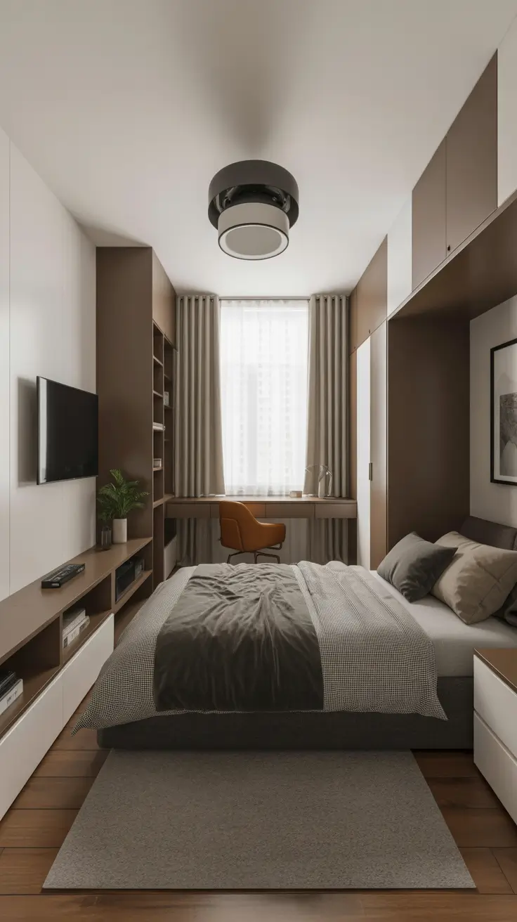 Simple and Functional Men's Bedroom