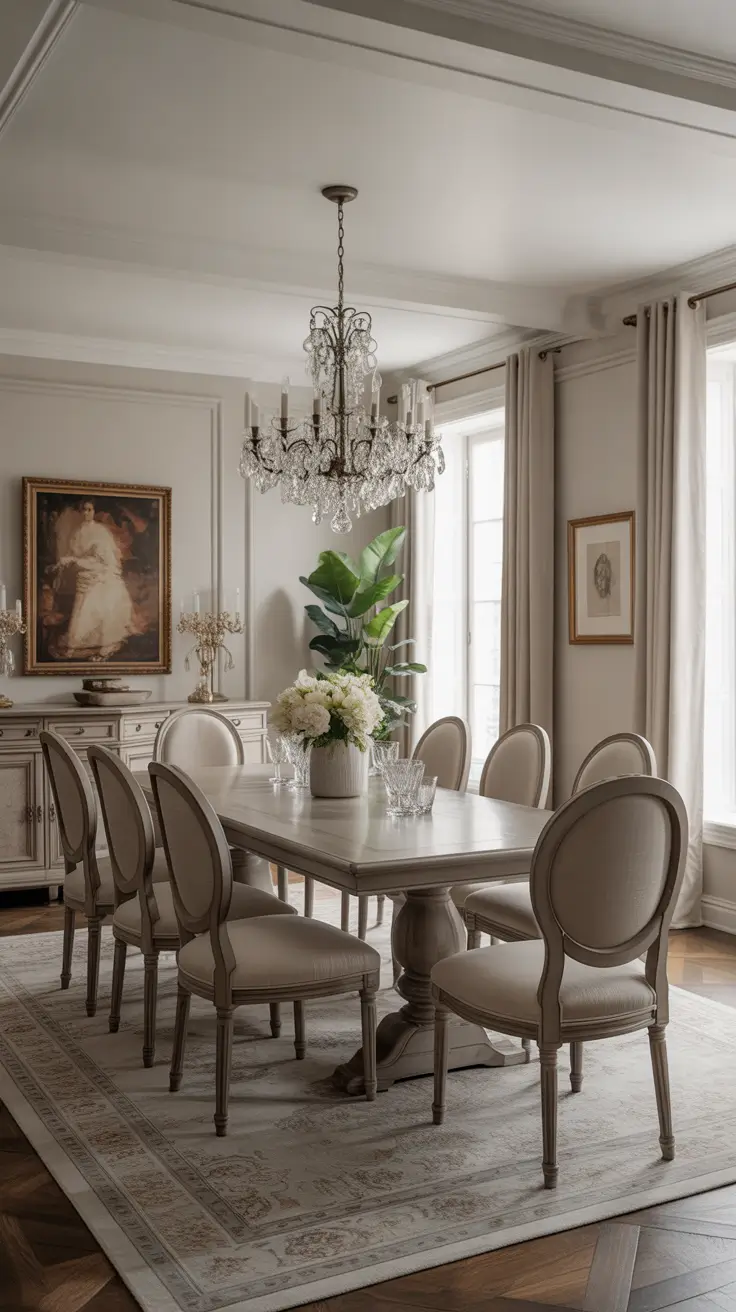 Formal Dining Room Lighting and Furnishings