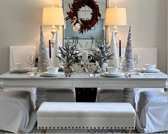 Serene White Winter Christmas Table