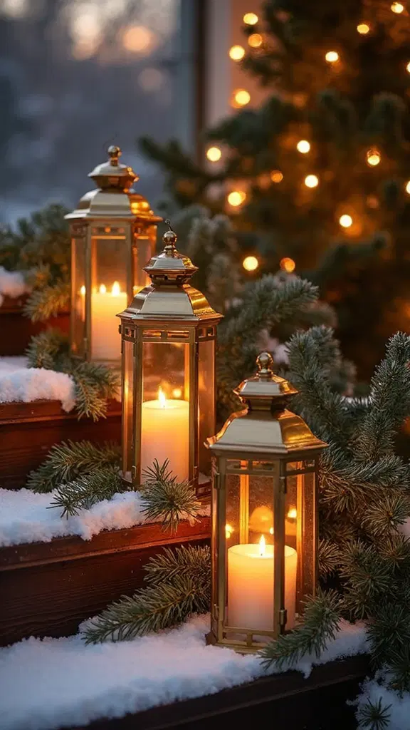 festive winter outdoor lantern decor