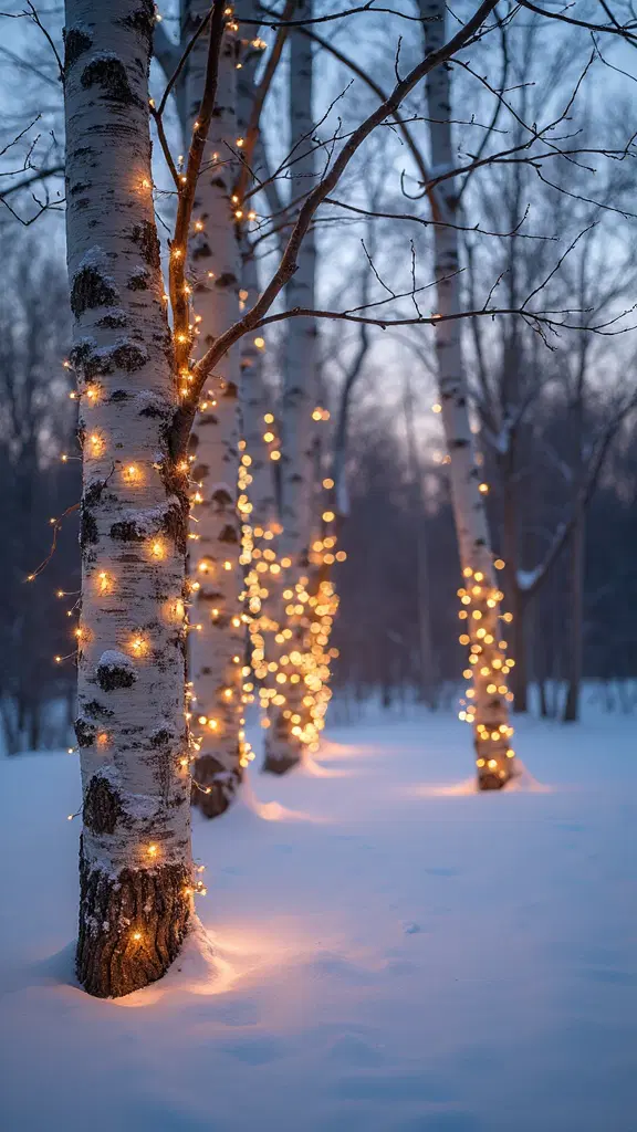 elegant nordic tree lighting silhouettes