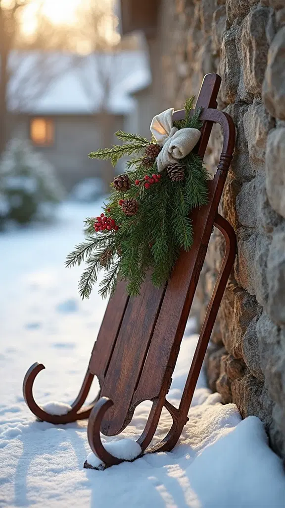 cozy nordic holiday sled display