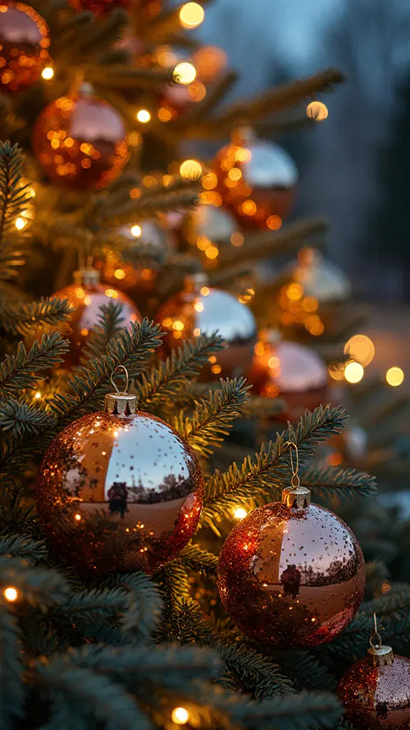 refined outdoor metallic holiday ornaments