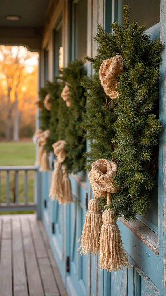 rustic boho Christmas textile ribbons and accents
