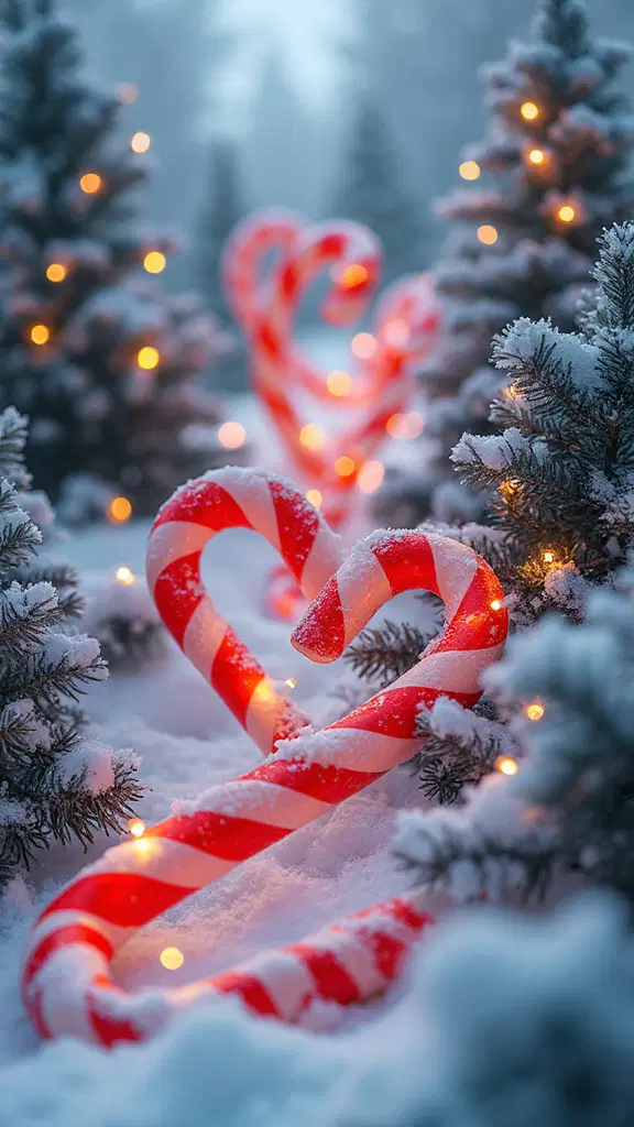 colorful whimsical candy cane pathway