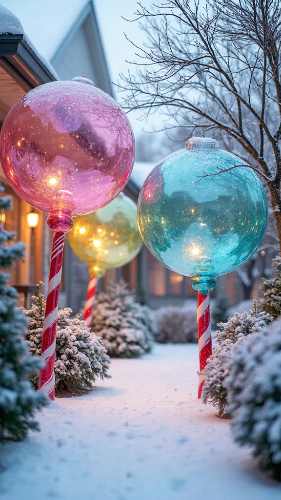 dynamic vibrant colorful orb holiday decorations