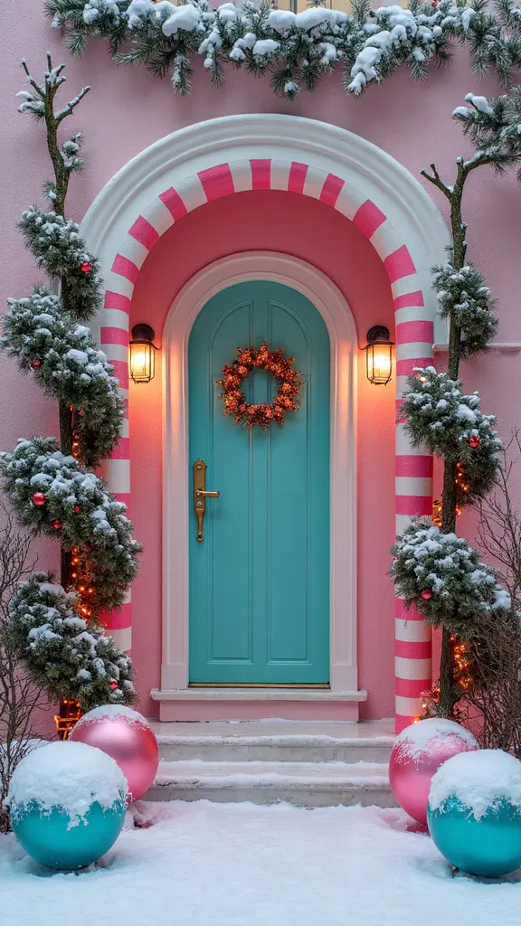 vibrant whimsical festive entryway