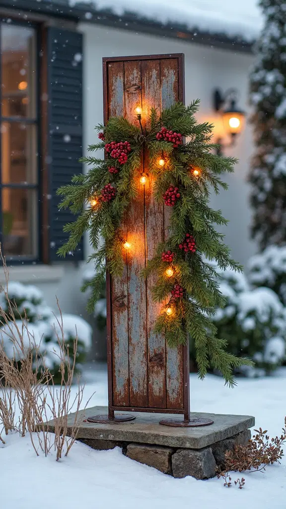 rustic modern holiday decor focal point