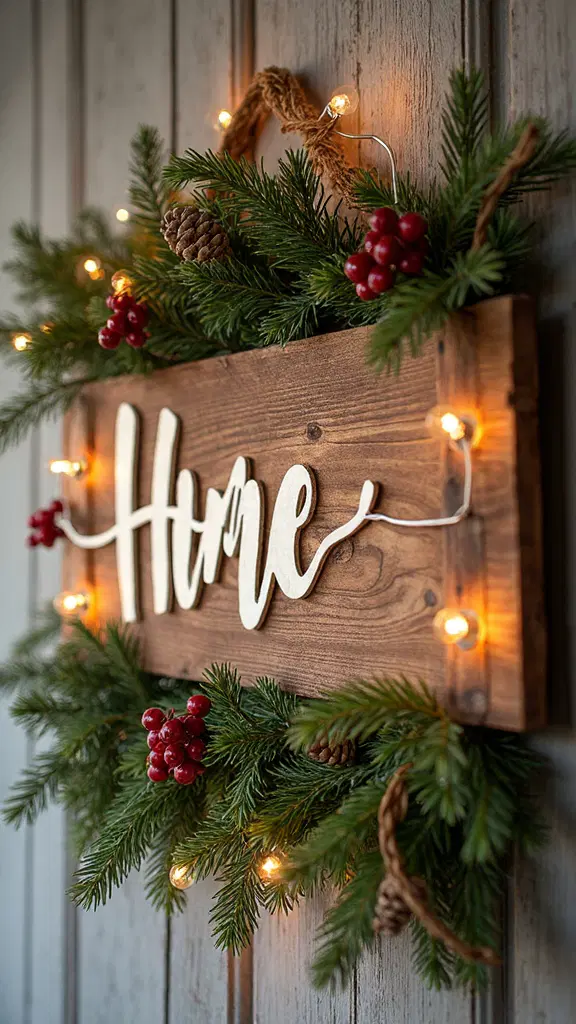 rustic nature inspired christmas wall decor