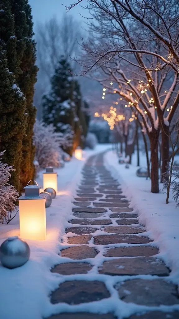 minimalist holiday pathway decorations