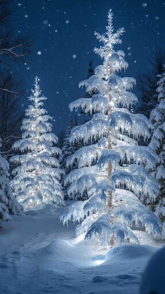 festive outdoor tree adorned with lights