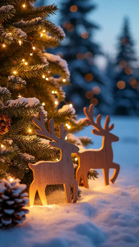 rustic hand-painted wooden outdoor decorations