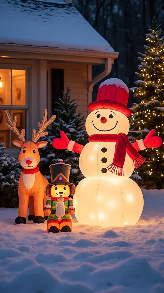 colorful inflatable holiday decorations