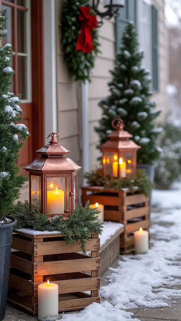 vintage inspired cozy lantern arrangements