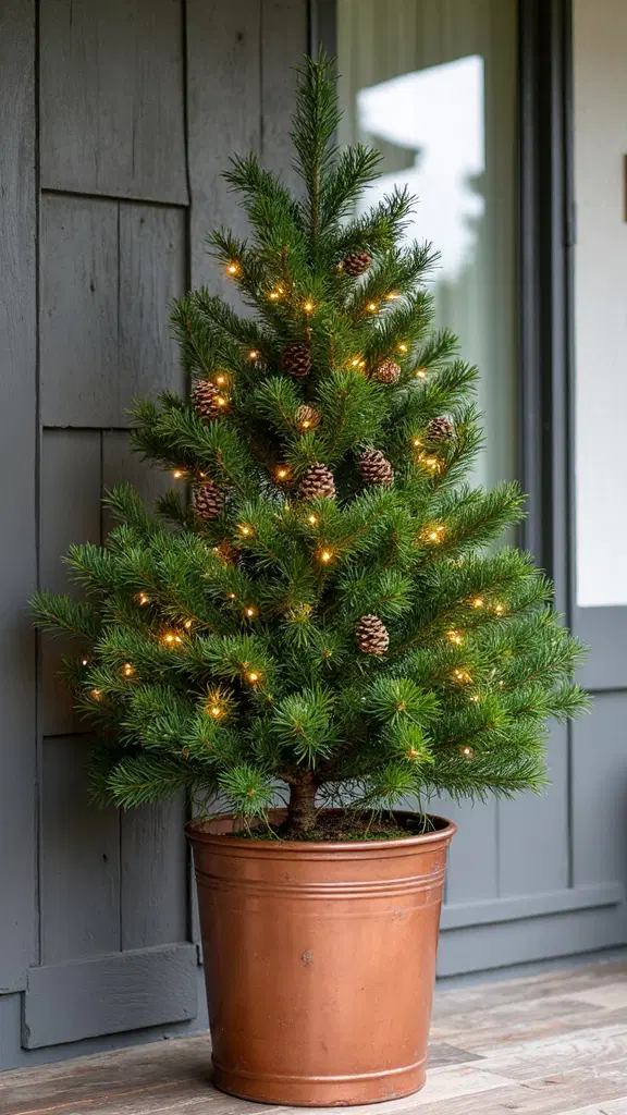container grown living Christmas tree