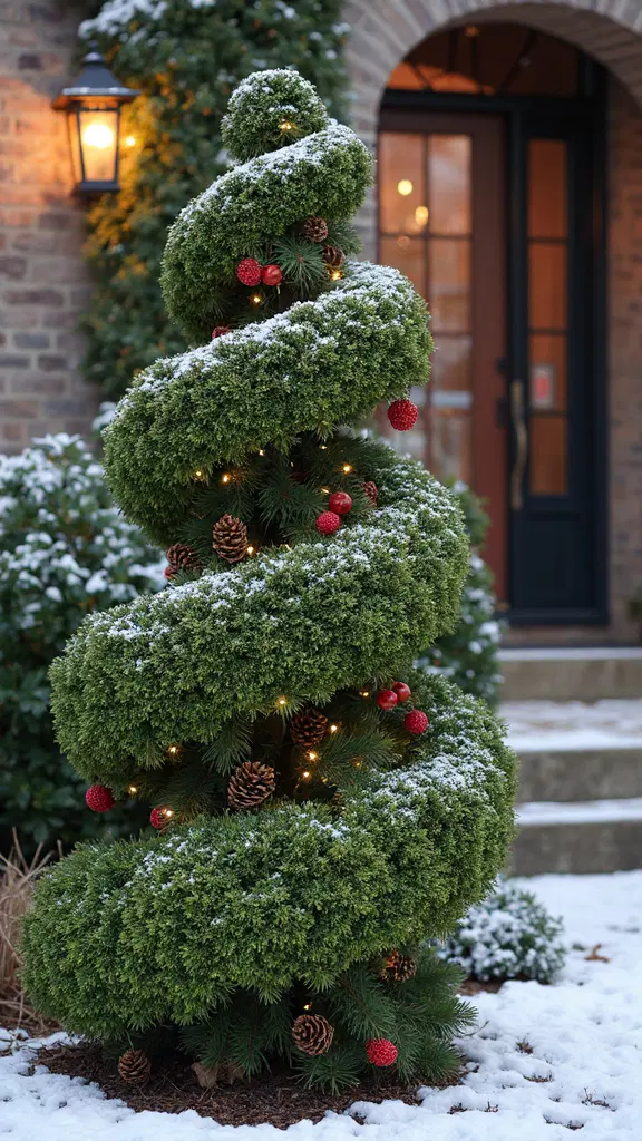 artistic natural Christmas topiary design
